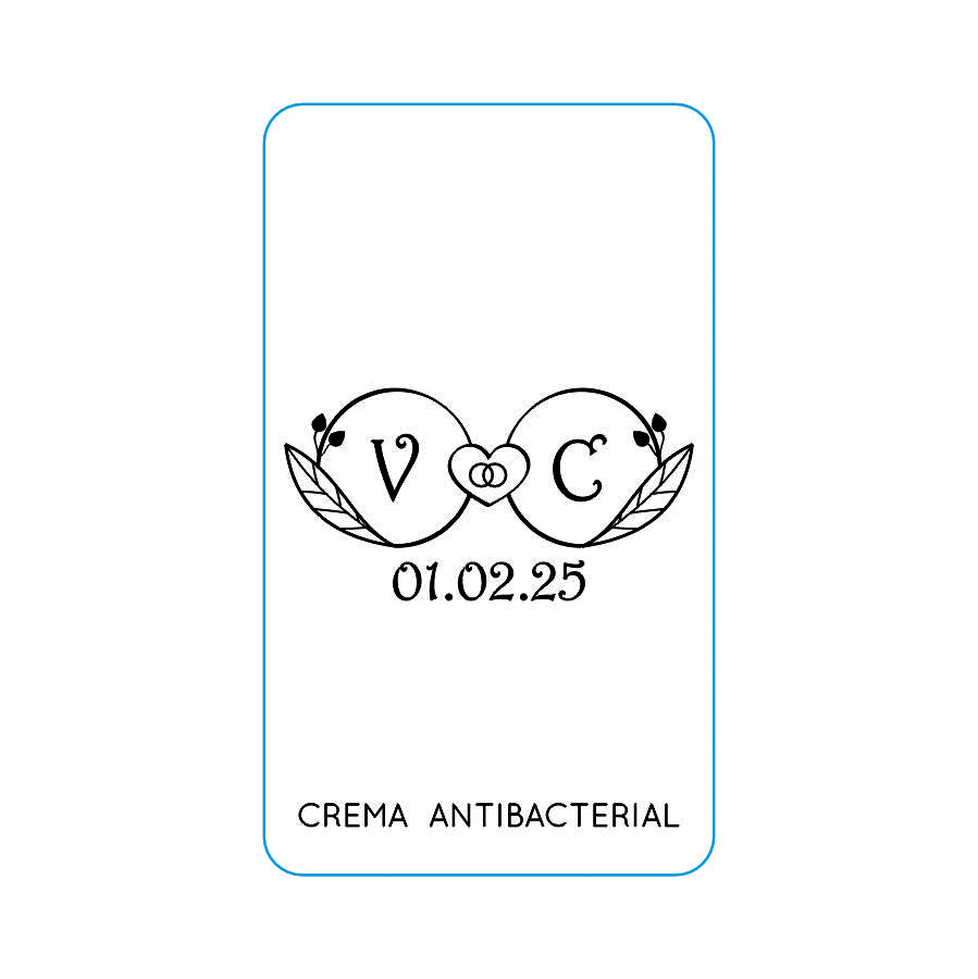 Gel Antibacterial ó Crema para Boda Personalizado Mod. 38 Circulo
