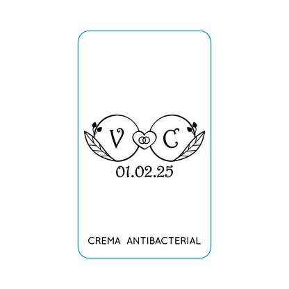 Gel Antibacterial ó Crema para Boda Personalizado Mod. 38 Circulo