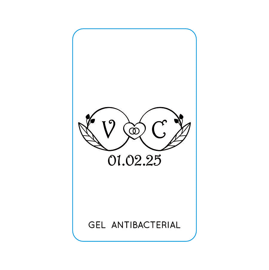 Gel Antibacterial ó Crema para Boda Personalizado Mod. 38 Circulo