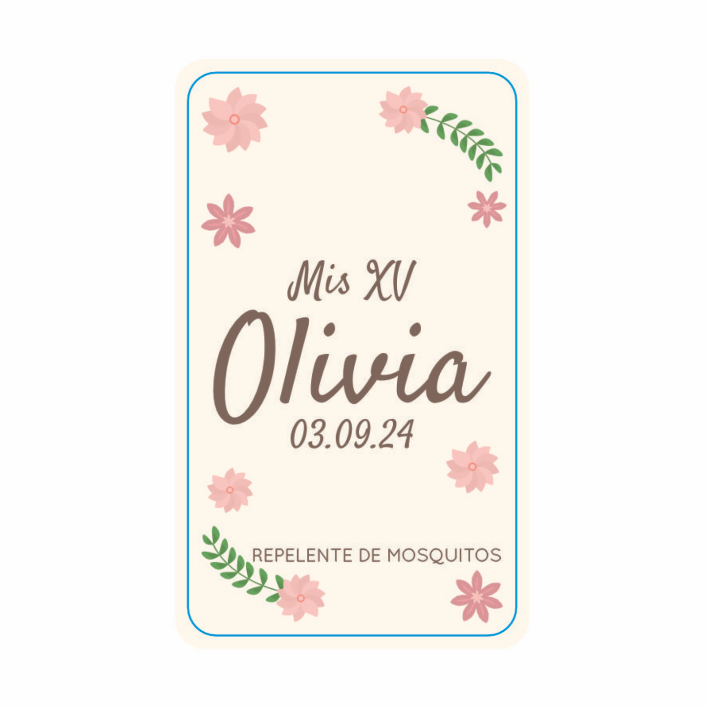 Repelente para XV Años Personalizado – Mod. #3 Florecita 🦟