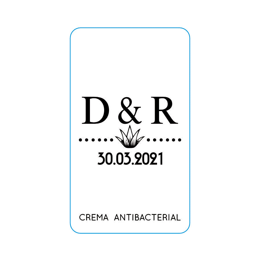 Gel Antibacterial ó Crema para Boda Personalizado Mod. 40 Maguey