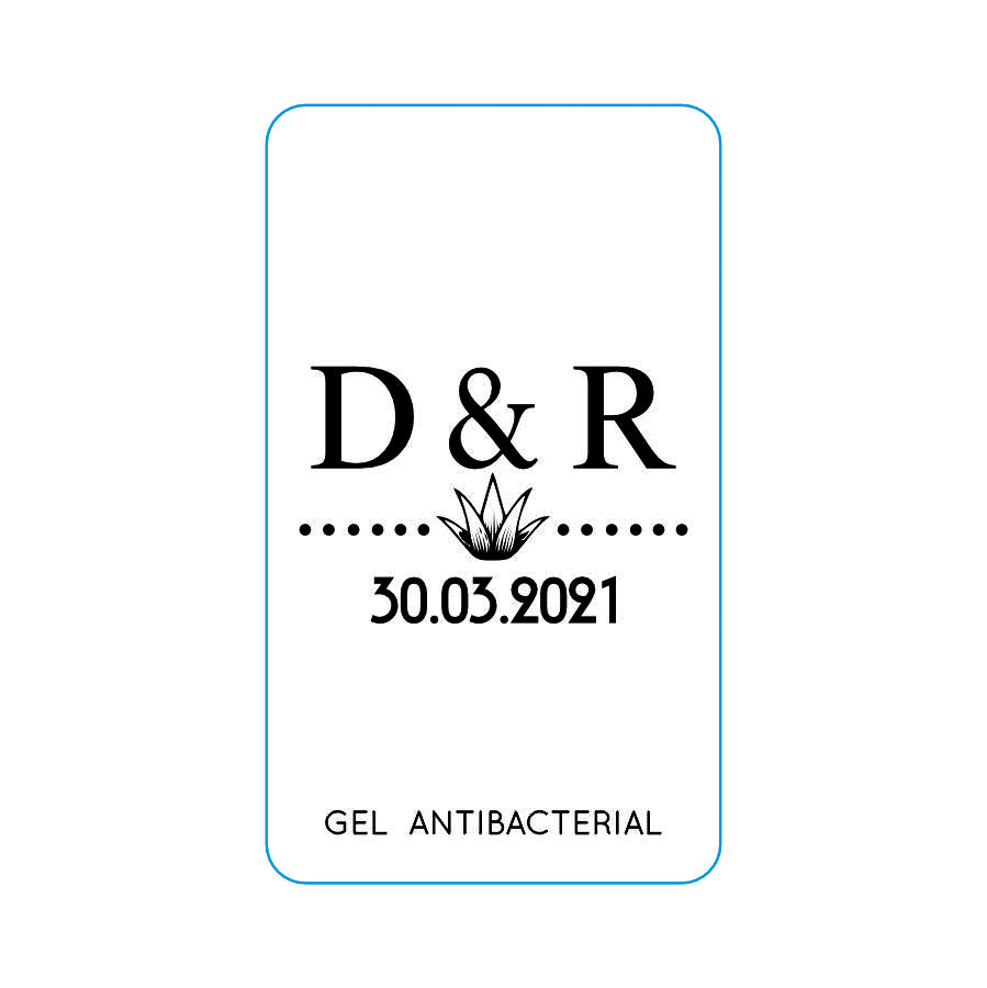 Gel Antibacterial ó Crema para Boda Personalizado Mod. 40 Maguey