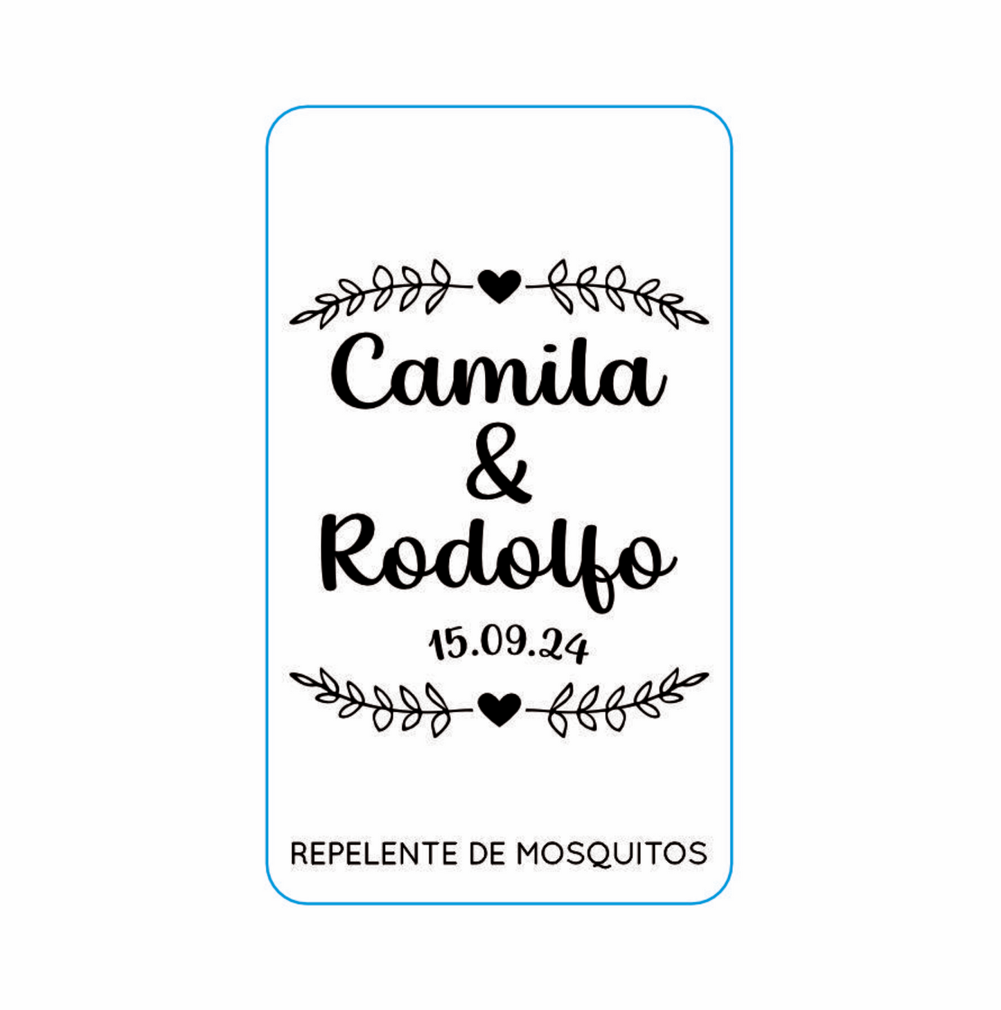 Repelente para Boda Personalizado – Mod. 43 hojitas cora 💍