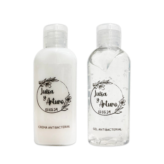 Gel Antibacterial ó Crema para Boda Personalizado – Mod. 49 Flor