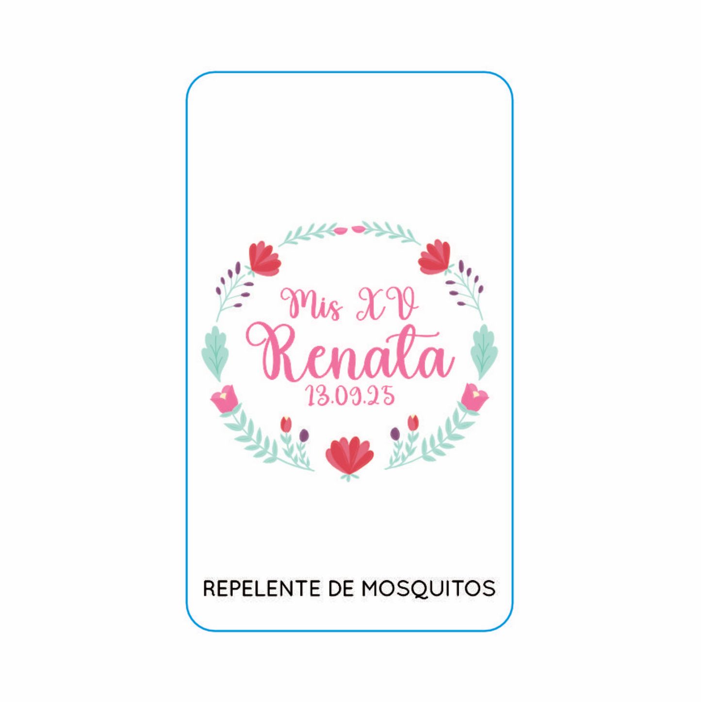 Repelente para XV Años Personalizado – Mod. #4 Colorido 🦟