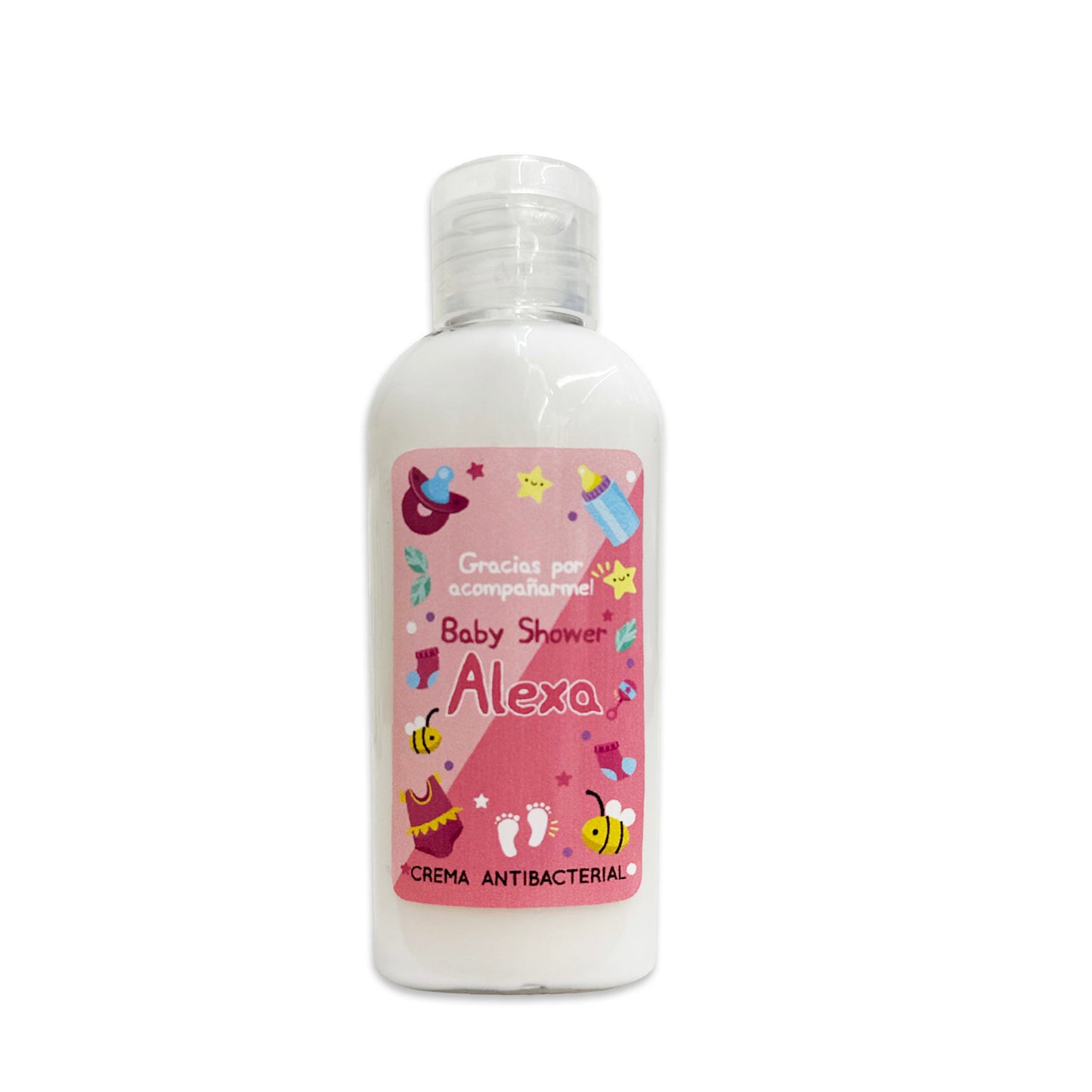 Gel Antibacterial ó Crema para Fiesta Baby Shower Bautizo Perzona