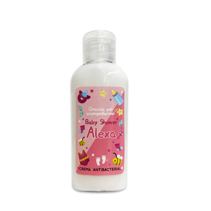 Gel Antibacterial ó Crema para Fiesta Baby Shower Bautizo Perzona