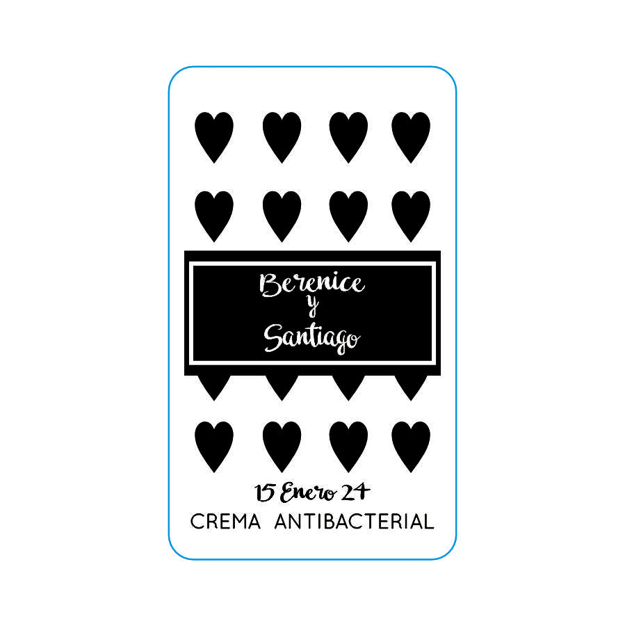 Gel Antibacterial ó Crema para Boda Personalizado Mod. 18 Lluvia