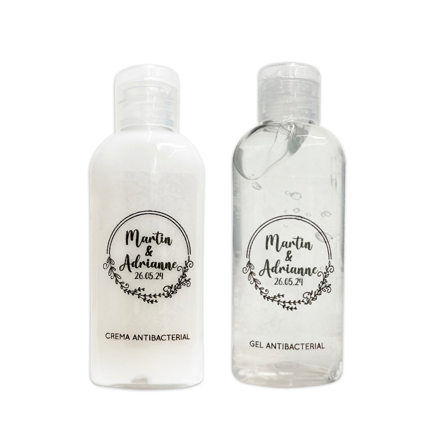 Gel Antibacterial ó Crema para Boda Personalizado – 55 Tres flore
