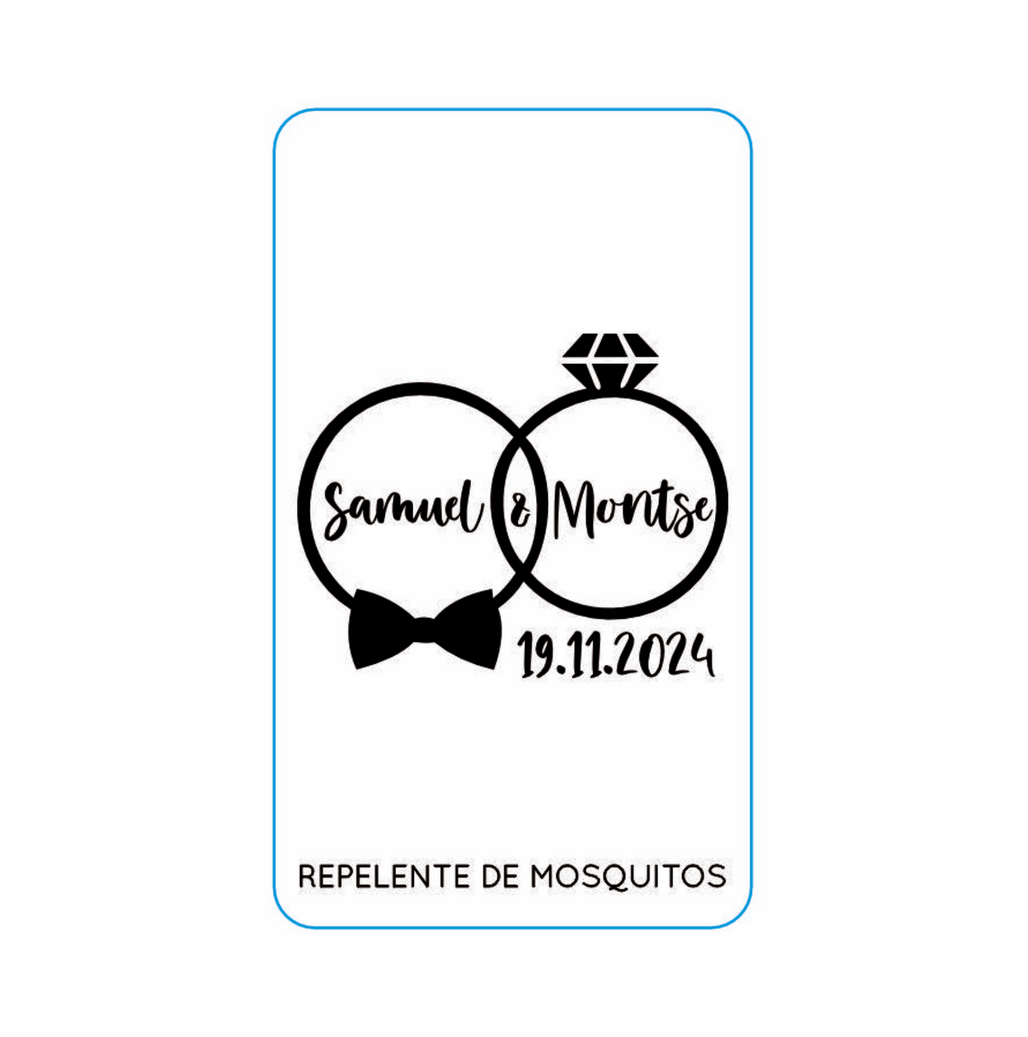 Repelente para Boda Personalizado – Mod. 56 Anillos y moño 💍