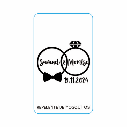 Repelente para Boda Personalizado – Mod. 56 Anillos y moño 💍