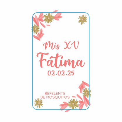 Repelente para XV Años Personalizado – Mod. #5 Olivas 🦟
