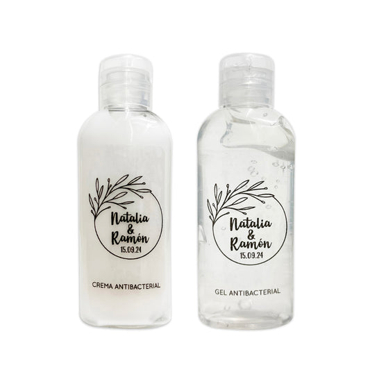 Gel Antibacterial ó Crema para Boda Personalizado – 62 Mezclado 💍