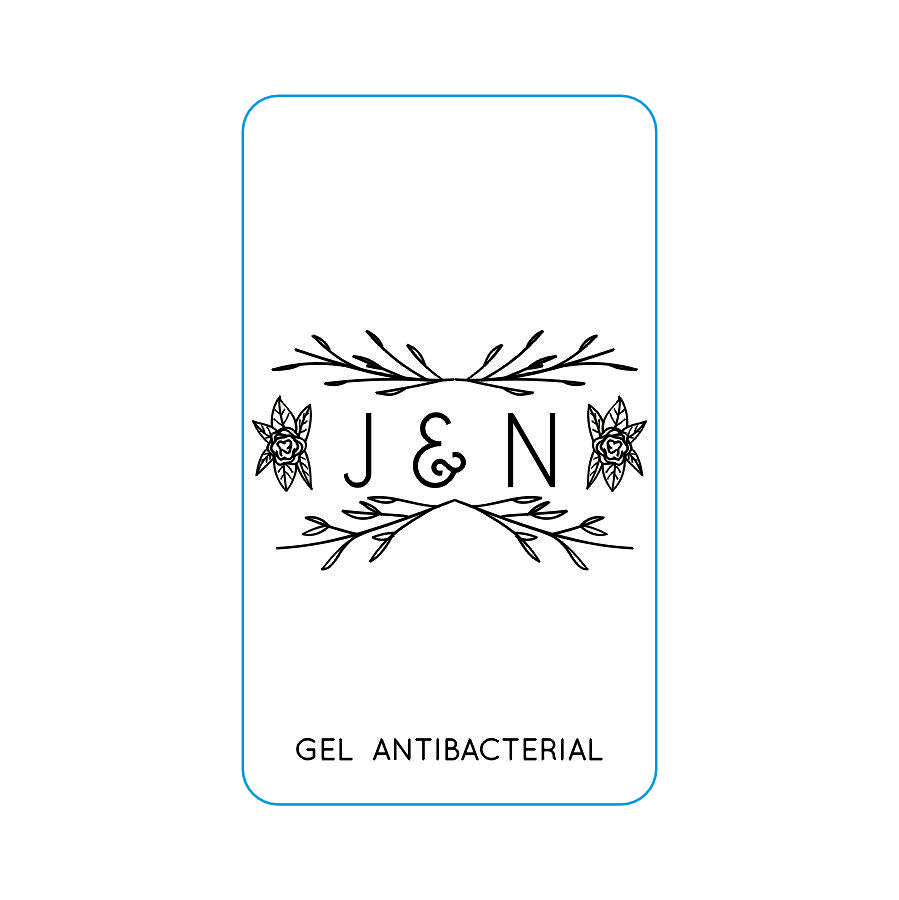 Gel Antibacterial ó Crema para Boda Personalizado Mod. 28 Ramitas