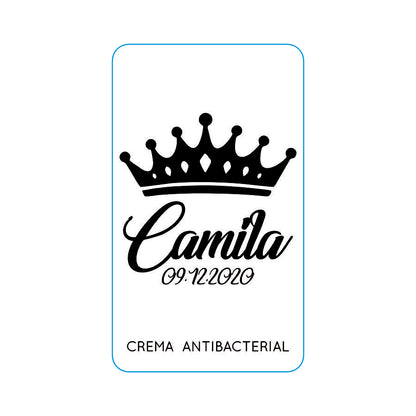 Gel Antibacterial ó Crema para XV Años Personalizado Mod. 41 Mis