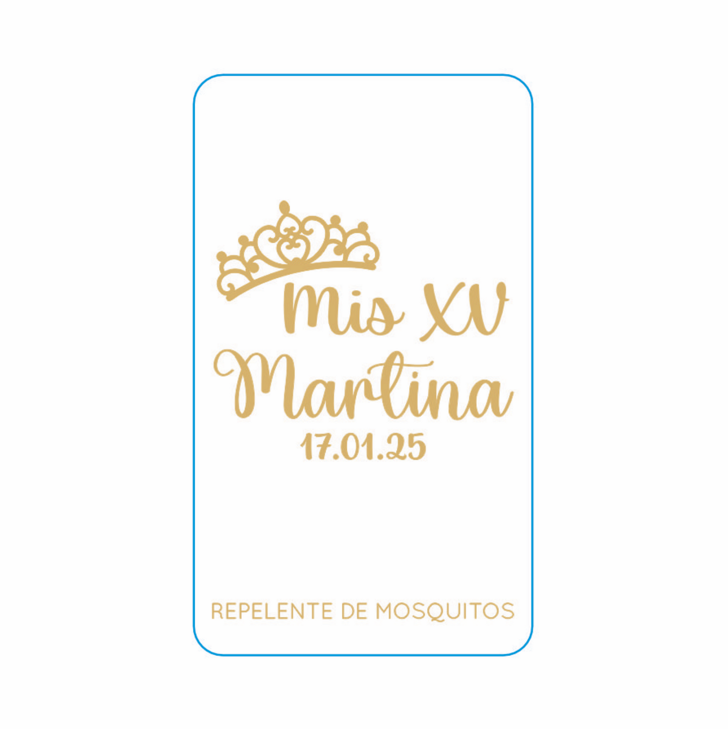 Repelente para XV Años Personalizado – Mod. #6 Media corona 🦟