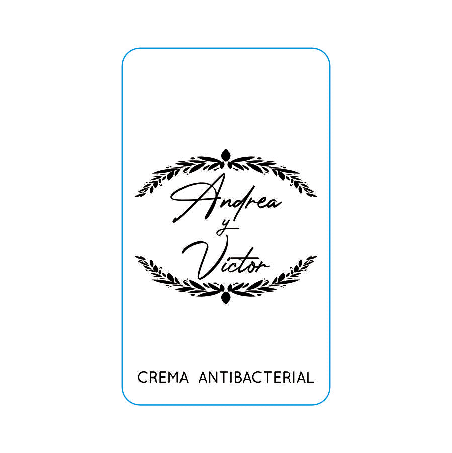 Gel Antibacterial ó Crema para Boda Personalizado Mod. 42 Hojitas