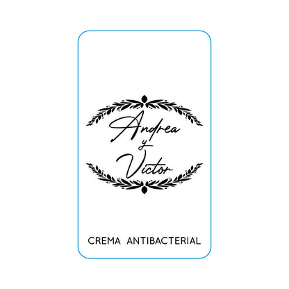Gel Antibacterial ó Crema para Boda Personalizado Mod. 42 Hojitas