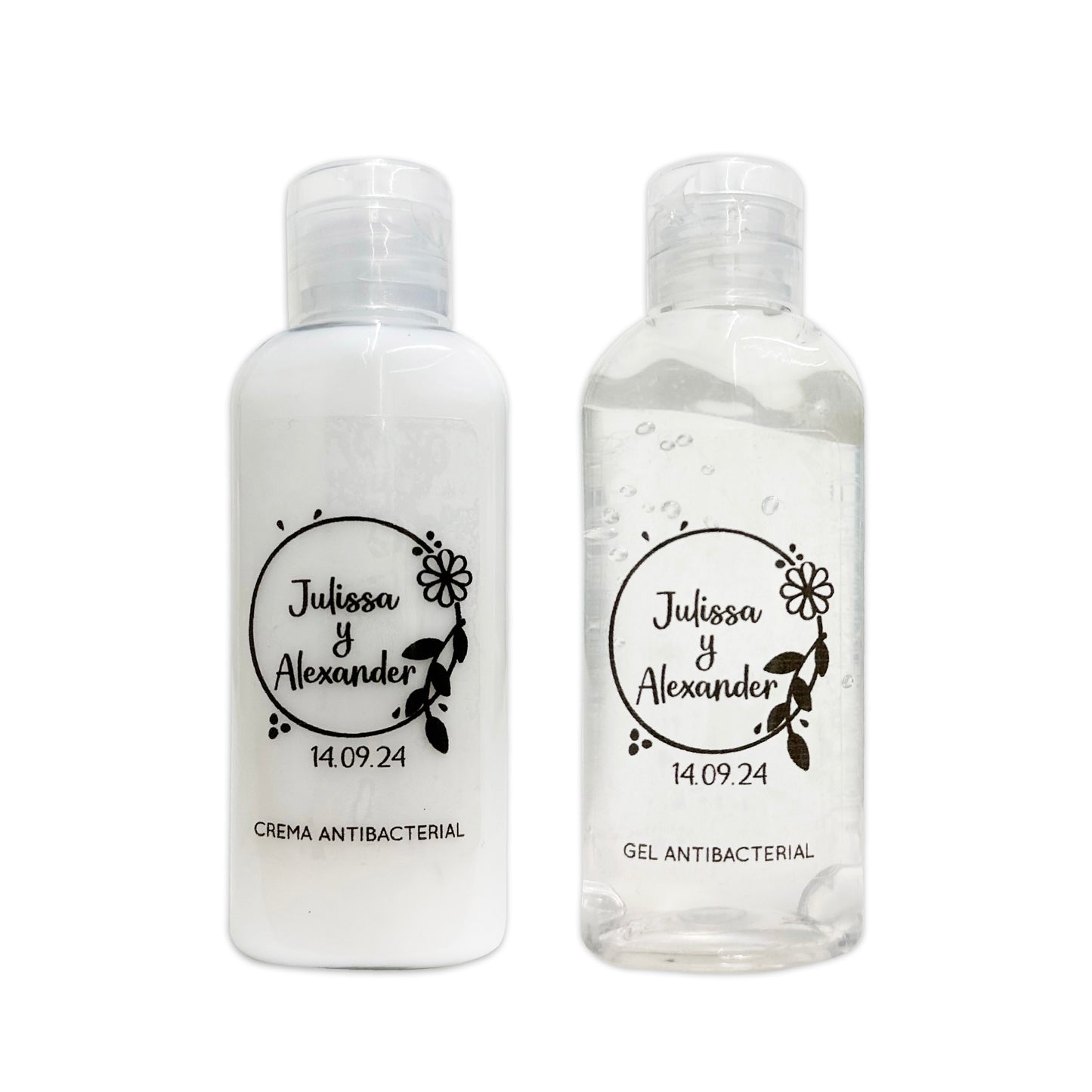 Gel Antibacterial ó Crema para Boda Personalizado – 71 Flor deco