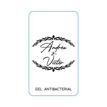 Gel Antibacterial ó Crema para Boda Personalizado Mod. 42 Hojitas