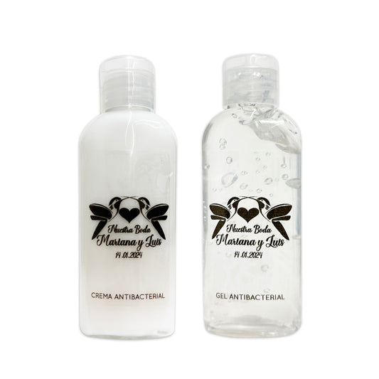 Gel Antibacterial ó Crema para Boda Personalizado – 74 Colibris 💍