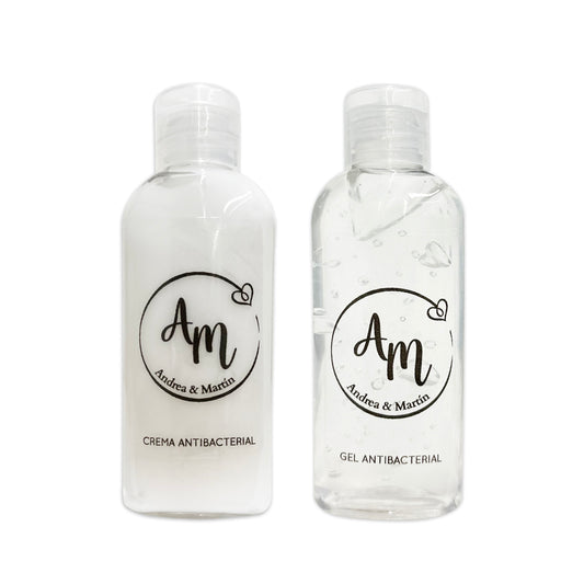 Gel Antibacterial ó Crema para Boda Personalizado – 77 Trazo cora