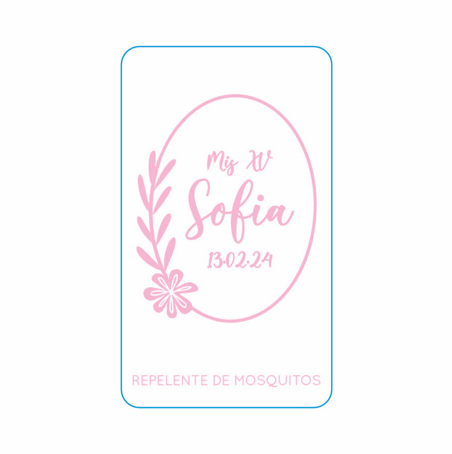 Repelente para XV Años Personalizado – Mod. #7 Ovalo rosa 🦟