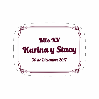 Cilindro para XV años - Mod. 28 Marco mis XV 🧴 | Festiboda