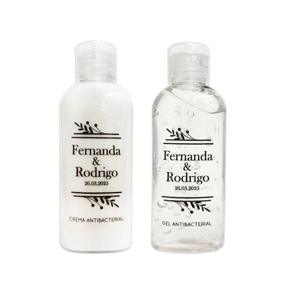 Gel Antibacterial ó Crema para Boda Personalizado – 82 Espiguita