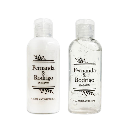 Gel Antibacterial ó Crema para Boda Personalizado – 82 Espiguita