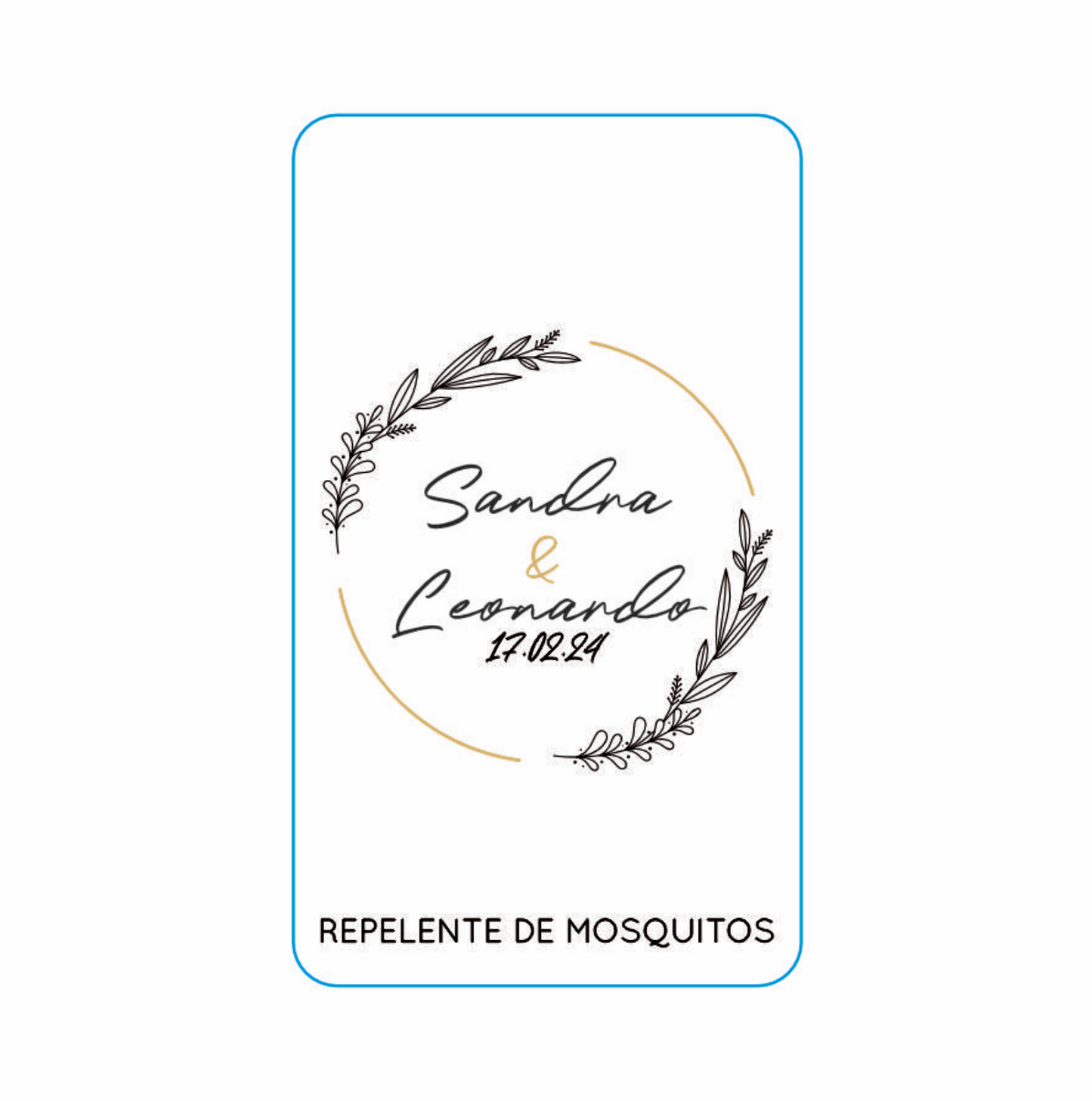 Repelente para Boda Personalizado – Mod. 84 Circulo dorado 💍