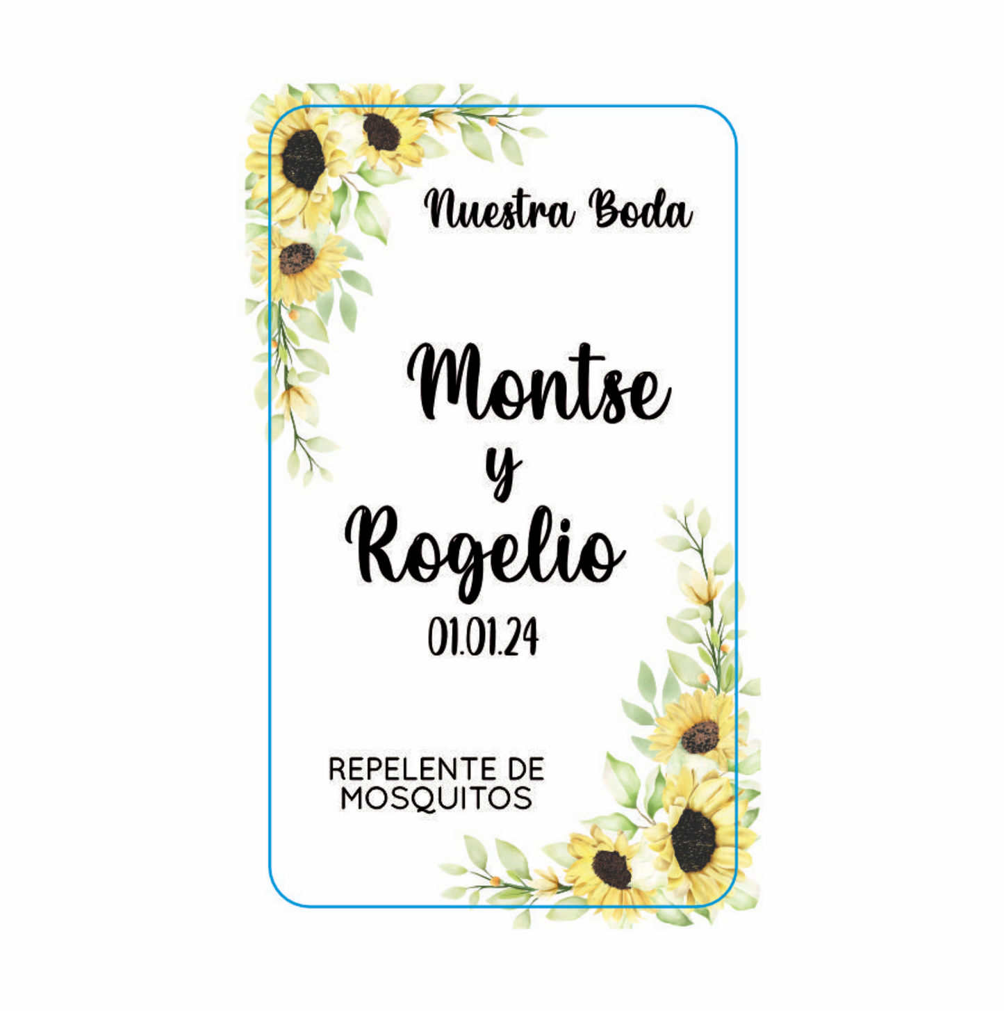 Repelente para Boda Personalizado – Mod. 90 Girasol 💍 | Festiboda