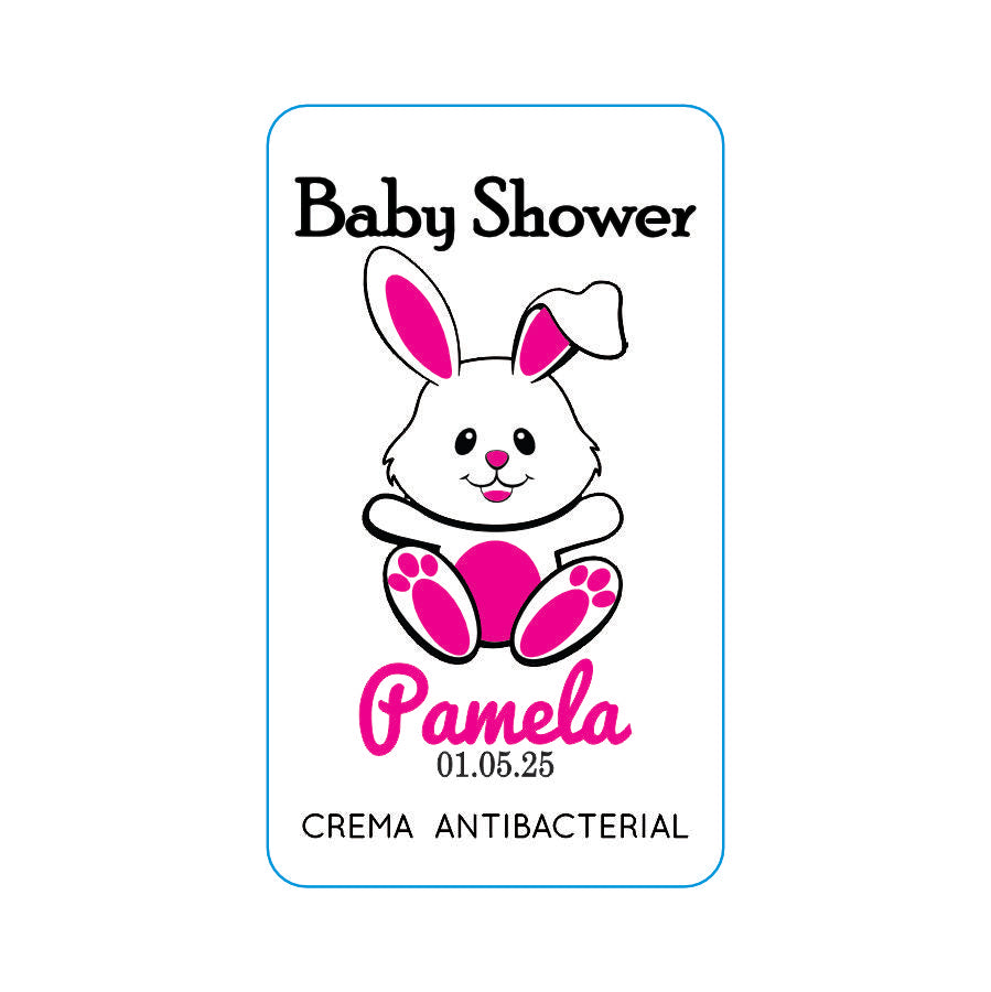 Gel Antibacterial ó Crema para Fiesta Baby Shower Bautizo Perzona