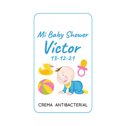 Gel Antibacterial ó Crema para Fiesta Baby Shower Bautizo Perzona