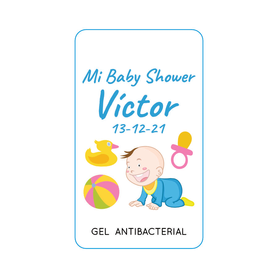 Gel Antibacterial ó Crema para Fiesta Baby Shower Bautizo Perzona