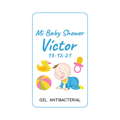 Gel Antibacterial ó Crema para Fiesta Baby Shower Bautizo Perzona