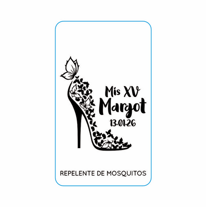 Repelente para XV Años Personalizado – Mod. #9 Tacones 🦟