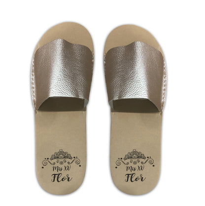 Chancleta para XV años - Mod.27 Corona y Flores 🩴 | Festiboda