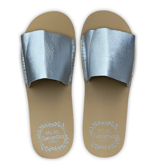 Chancleta para XV años - Mod.45 Circulo y Hojitas 🩴 | Festiboda