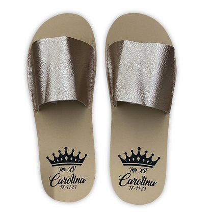 Chancleta para XV años - Mod.26 Corona XV 🩴 | Festiboda