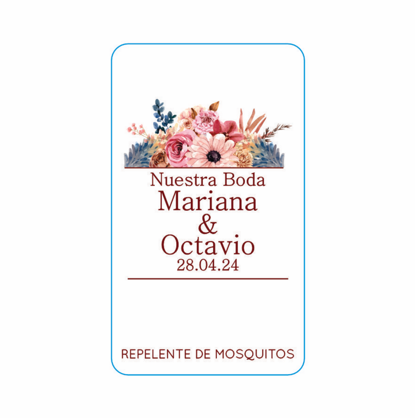 Repelente para Boda Personalizado – Mod. 92 Ramo floral 💍