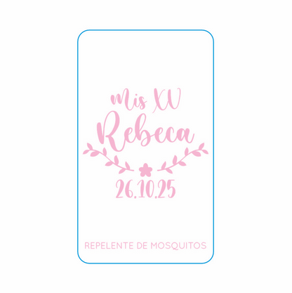 Repelente para XV Años Personalizado – Mod. #1 Rosita 🦟