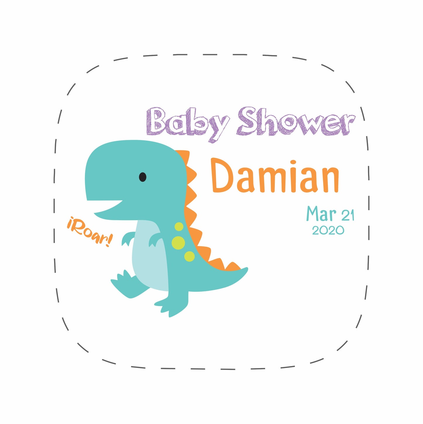 Cilindro para bautizo - Mod. 566 T-Rex 🧴 | Festiboda