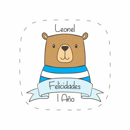 Cilindro para bautizo - Mod. 561 Osito 🧴 | Festiboda