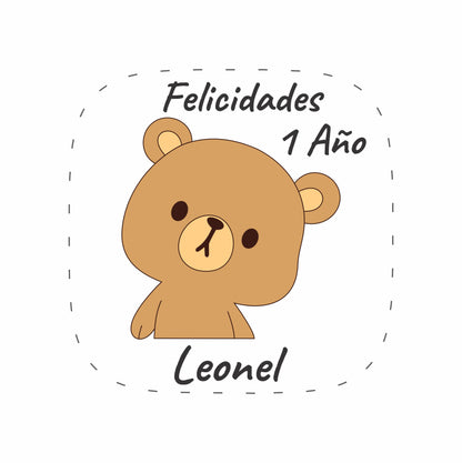 Cilindro para bautizo - Mod. 563 El Oso 🧴 | Festiboda