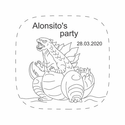 Cilindro para bautizo - Mod. 567 Dinosaurio 🧴 | Festiboda