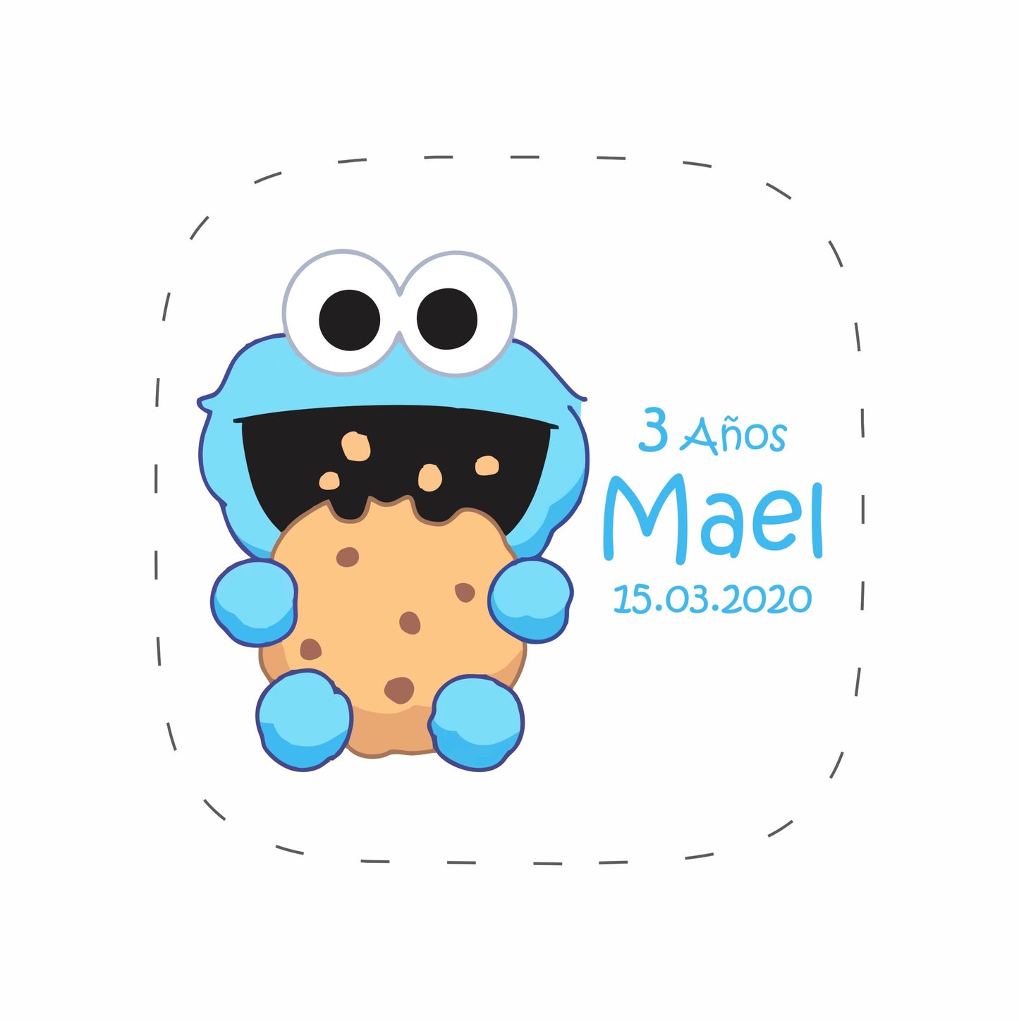 Cilindro para bautizo - Mod. 574 Come Galletas 🧴 | Festiboda