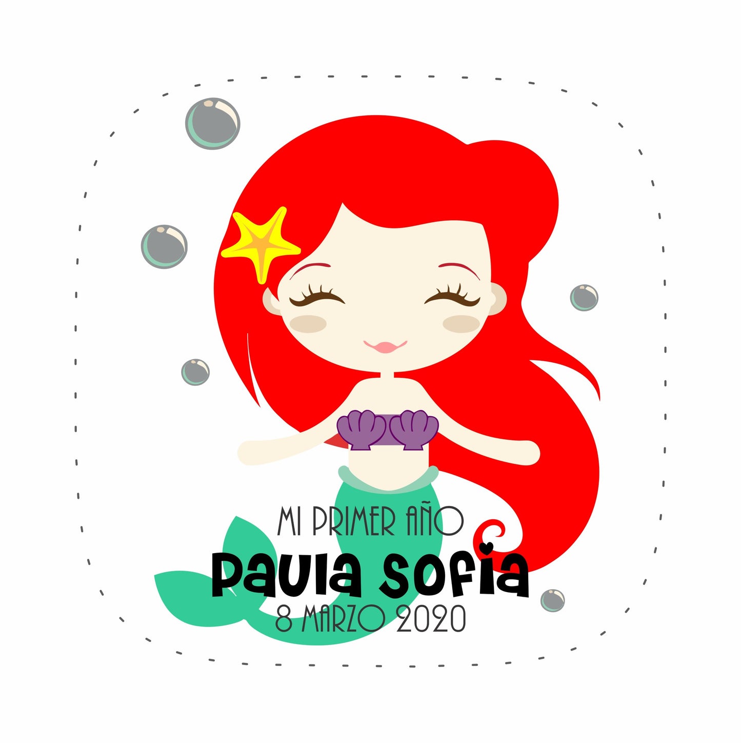 Cilindro para bautizo - Mod. 507 Sirena 🧴 | Festiboda