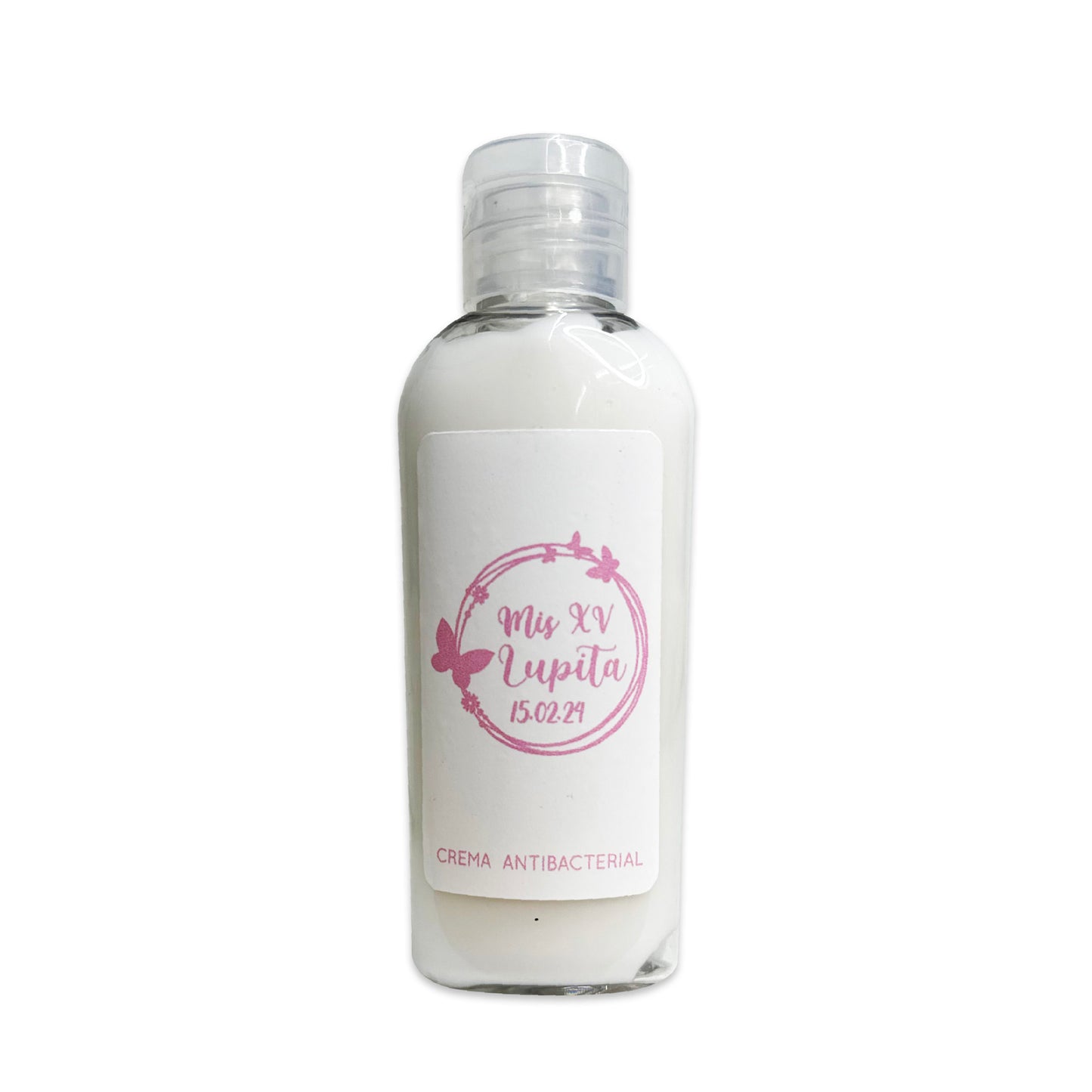 Gel Antibacterial ó Crema para XV Años Personalizado Mod. 44 Mari