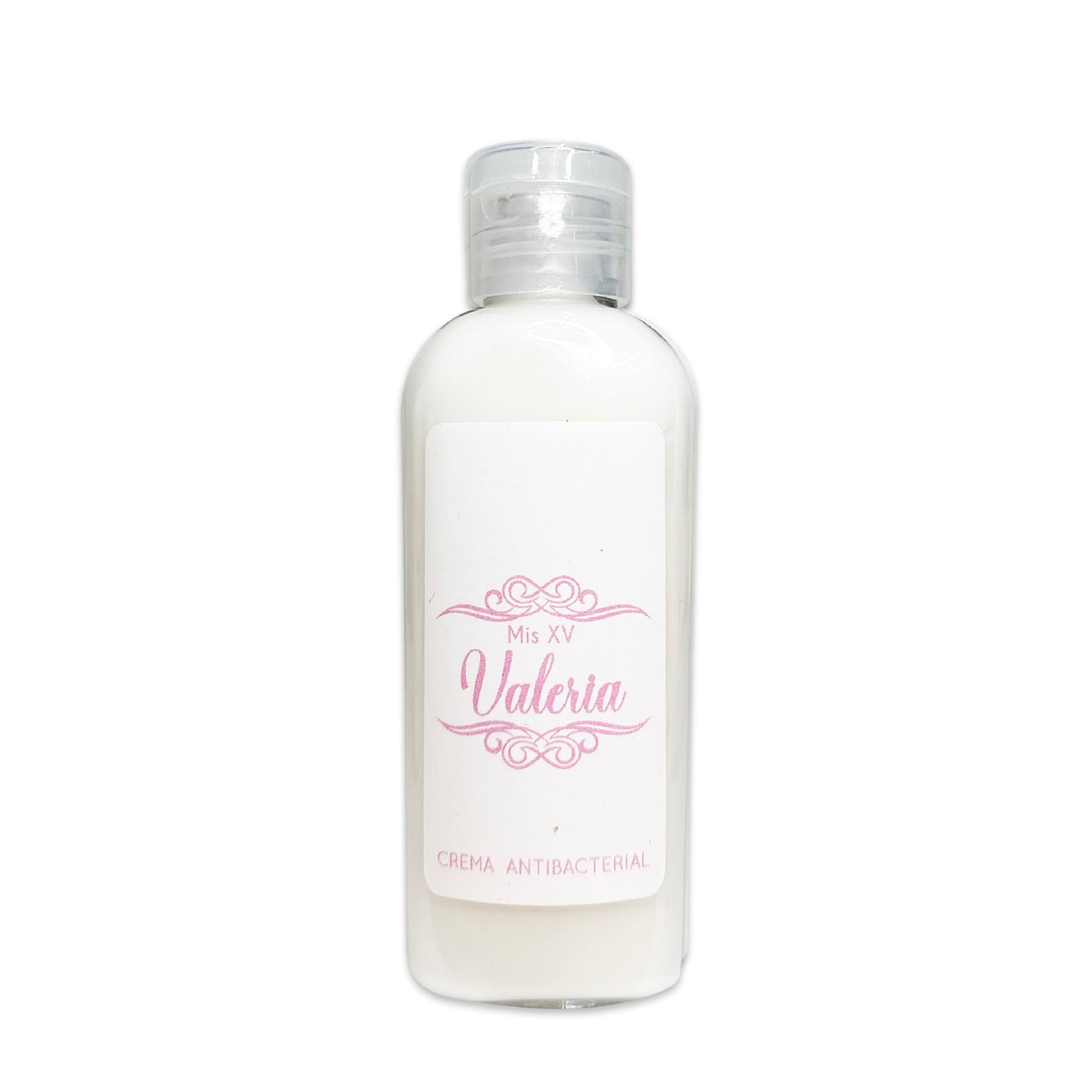 Gel Antibacterial ó Crema para XV Años Personalizado Mod. 45 Mia